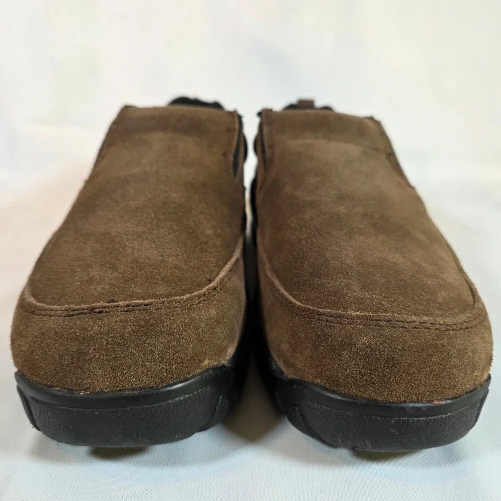 RedHead Dry Plus Mens 12M Brown Suede Slip On Shoes Rugged Moc Toe Trail Loafers